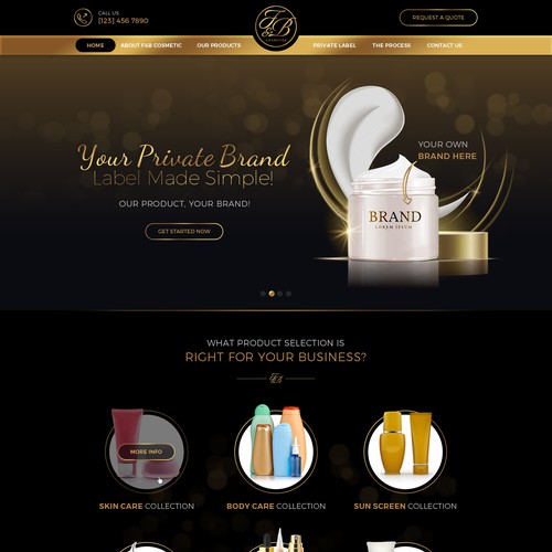 Black & gold themed website design Réalisé par MyCreativeMind