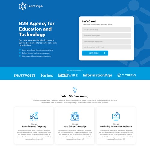 Need A Landing Page For A Digital Marketing Agency Wettbewerb In Der Kategorie Landingpage Design 99designs