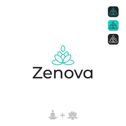 Zenova Logo: Revolutionary suite of health and wellness mobile apps Diseño de kiram design studio