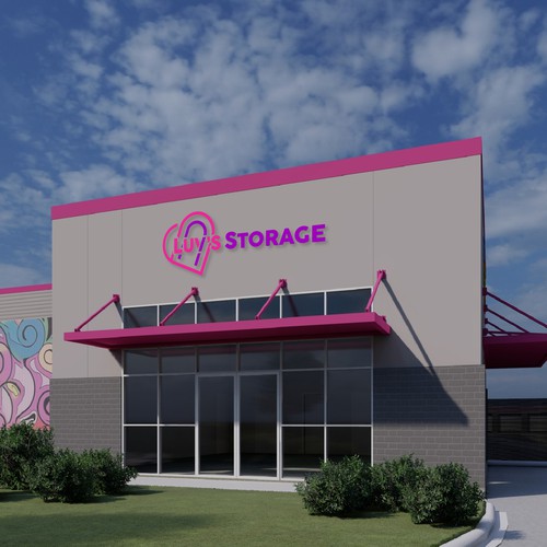 Luv’s Storage - modern logo with bright color Design by Bad Flow