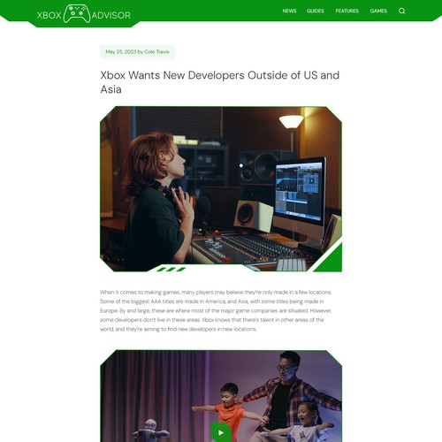 Require a modern and creative website design for a Xbox gaming blog Design by Adventix