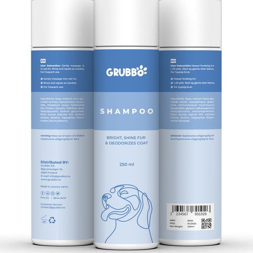 Design label for dog shampoo Diseño de Imee008