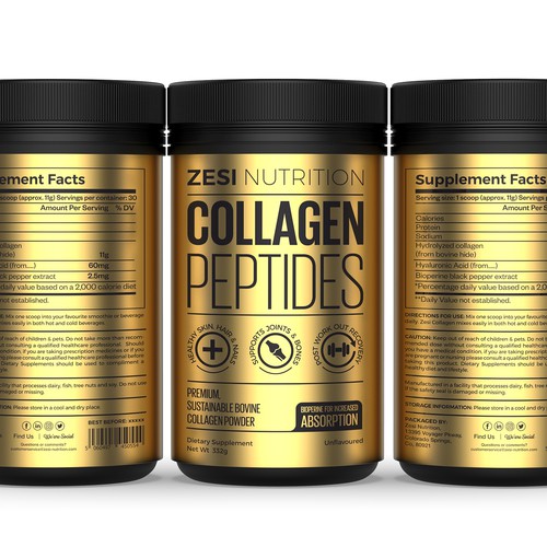 Design an attention grabbing, modern label for our collagen supplement Diseño de Imee008