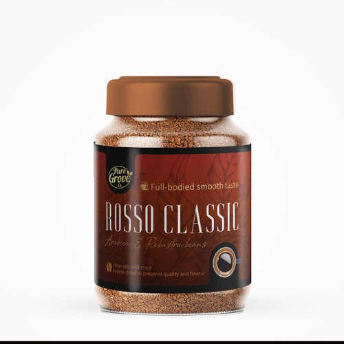 Freeze Dried Coffee Label design Design by Kamilla Oblakova