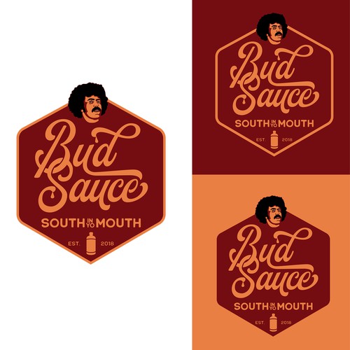 Powerful and eye catching BBQ sauce logo Design by Sawce Design Co.