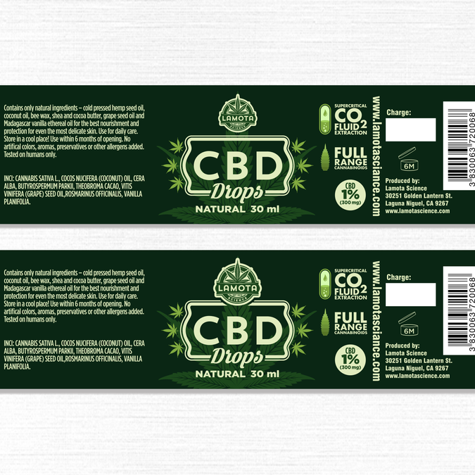 CBD Product Labels (Marijuana Industry) Product label contest