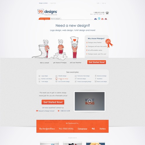 99designs Homepage Redesign Contest Réalisé par nabeeh