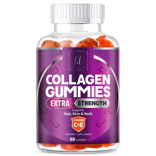 Hello Lovely needs a Collagen Gummies product label Design by agooshe