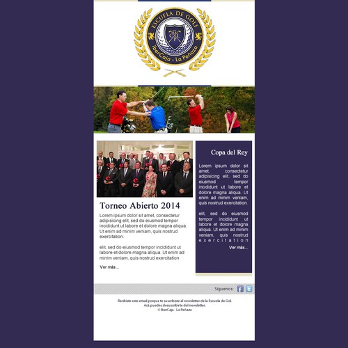 email para Escuela de Golf "IberCaja - La Peñaza"