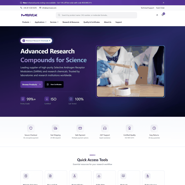 Design by PixelCraft Designer titled "The SARMs UK landing page"