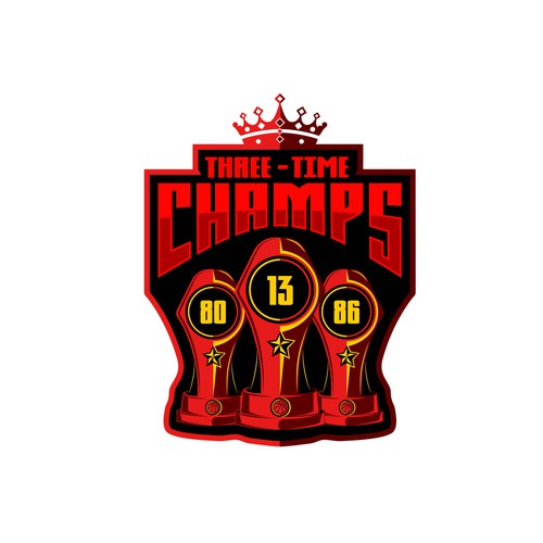 Basketball Logo for Team 'Three-Time Champs' - Your Winning Logo Featured on Major Sports Network Design by Leka Waves