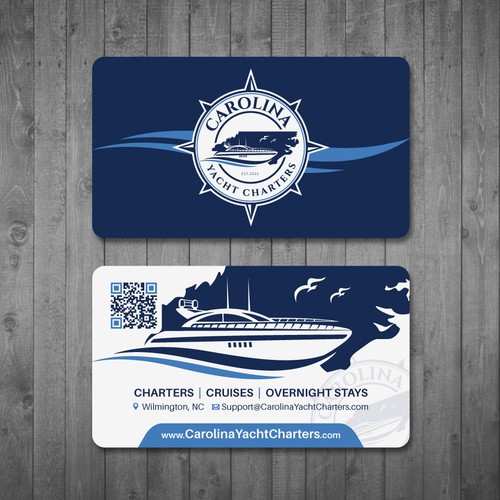 Carolina Yacht Charters Business Card Design réalisé par Tcmenk