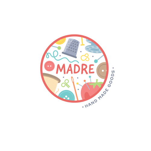 Fun, design-forward logo for hand-sewn crafts shop Design by Andi L J