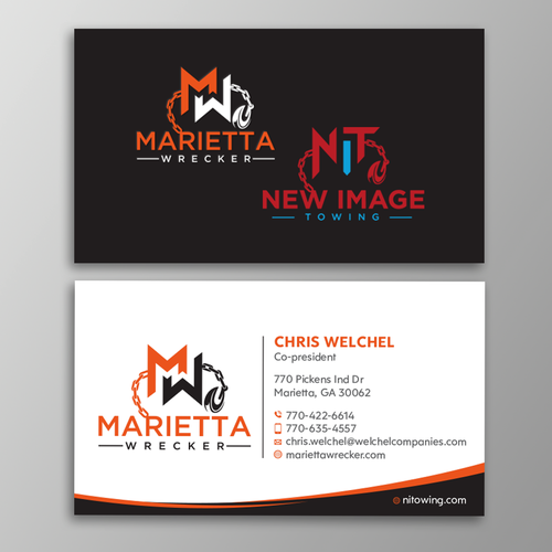 Powerful business card for large towing enterprise Design by Design sp