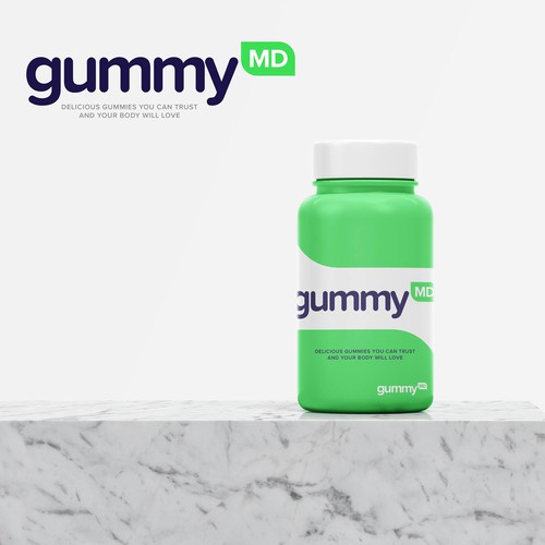 Brand identity for gummy supplement brand Design by Pier19 Creative Co.