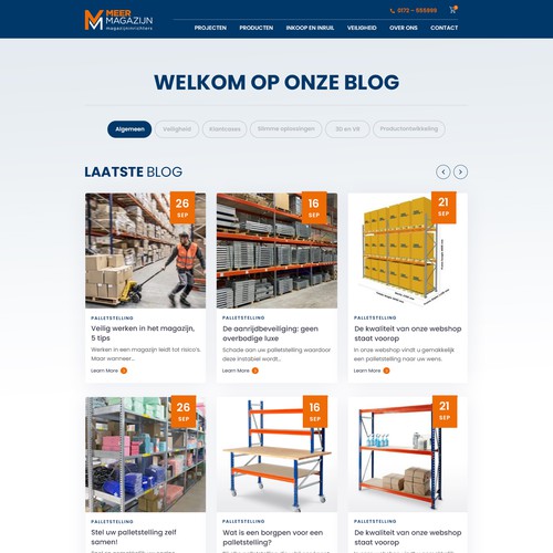 Creative website templates for a leading pallet racks company_ Meermagazijn Design by MercClass