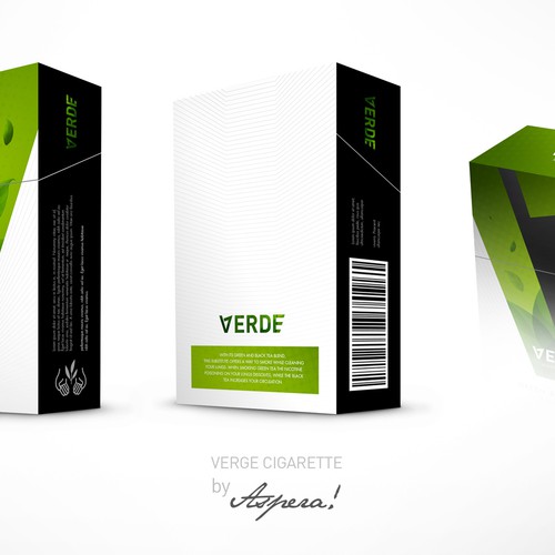 Verde Green Tea Cigarette Box Design Design by Aspera Design