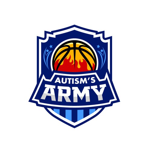 Basketball Logo for Team 'Autism's Army' - Your Winning Logo Featured on Major Sports Network Design by Vincreation