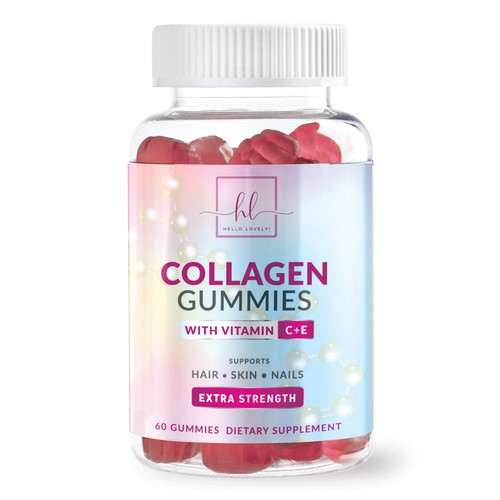 Hello Lovely needs a Collagen Gummies product label Design by 55rova