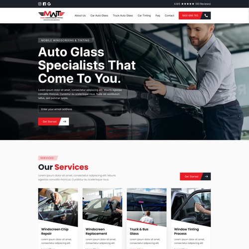 Design a clean and modern service based website home page Design by WebNest™