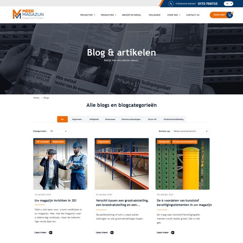 Creative website templates for a leading pallet racks company_ Meermagazijn Design by Aj3664