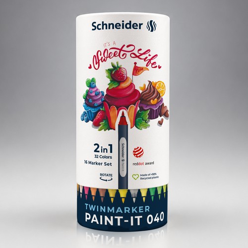 "Premium Tube Design for Schneider "Paint-It 040" Dual Brush Markers" winning Web page design