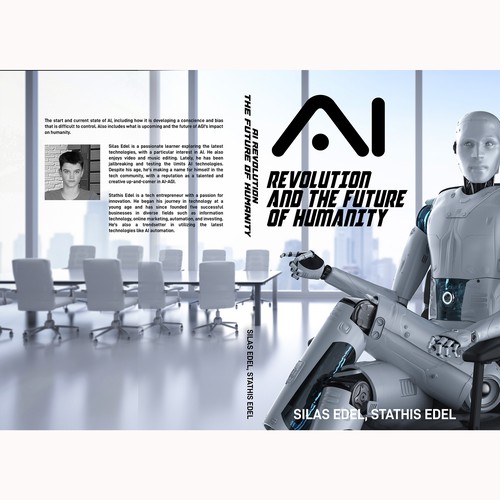 Futuristic AI Book Cover - AI vs Humans/Dark Design by Aaniyah.ahmed