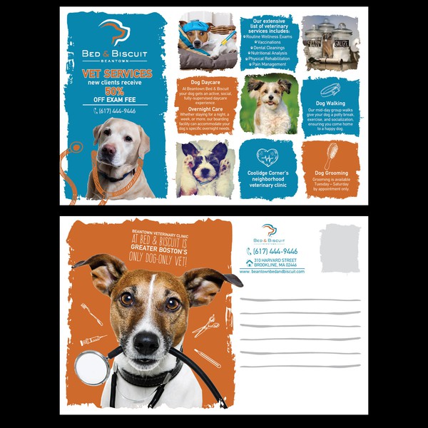 Design by Tety design titled "Postcard for pet clinic"