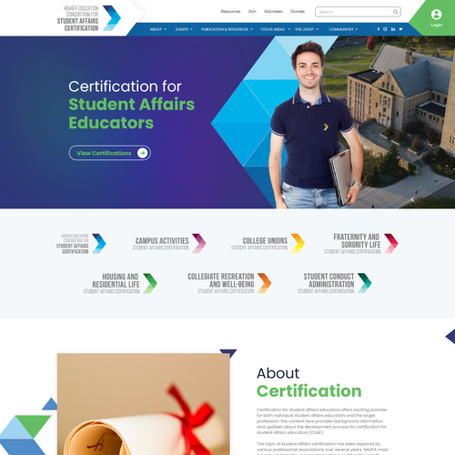 Visually appealing yet impactful certification promotion website Design by Technology Wisdom