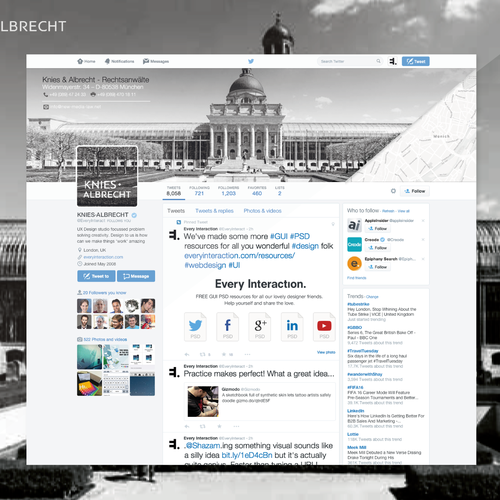 Gewinner des Wettbewerbs „Design für Youtube / Facebook / Twitter“ in der Kategorie Social-Media-Seite von Silicium Studio