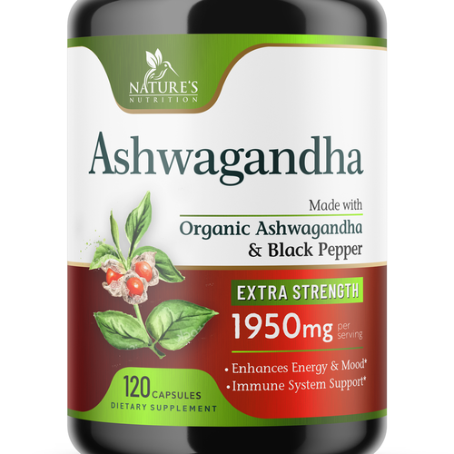 Natural Ashwagandha Capsules Design Needed for Nature's Nutrition-ontwerp door Encephalon™