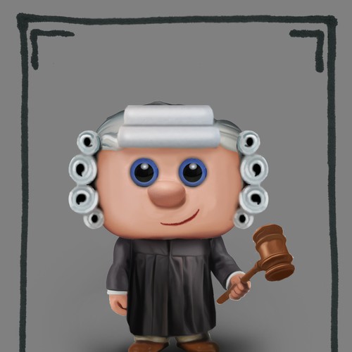 Create a kid-friendly Judge character to be made into a plush toy! Design by Senshi11