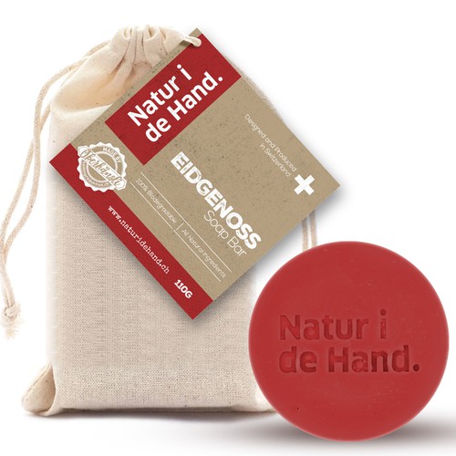 Eye-catching, trendy and environmentally friendly packaging for shampoo bar and natural soap produce Design by intanamir