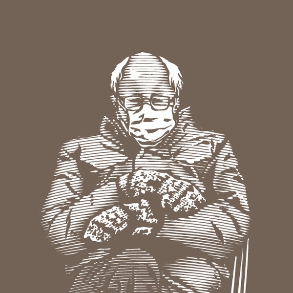 Scratchboard Illustration of Bernie Sanders