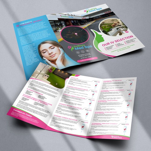 Design a brochure for IV Therapy at Sudbury Med Spa, FULL CONTENT PROVIDED Design by Logicainfo ♥