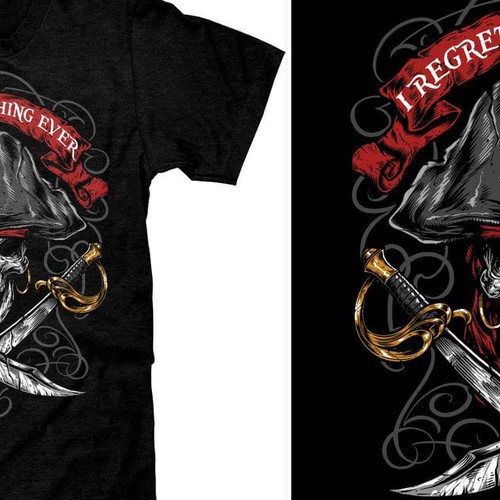 Pirates of the caribbean-themed design with skull and swords, T-shirt  contest