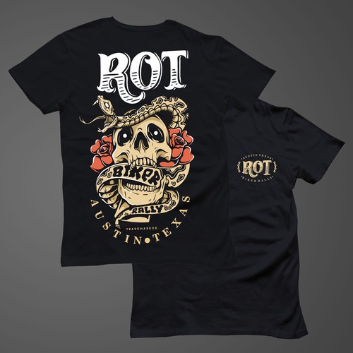 Large biker rally needs men's and women's t-shirt designs