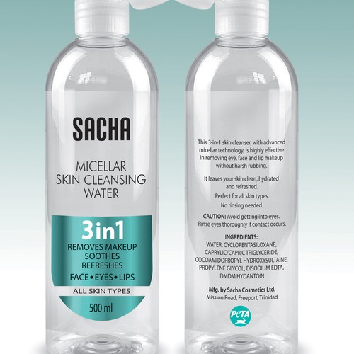 Sacha Micellar Water bottle 500ml Design by Debdutta*