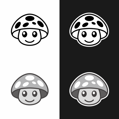 Youthful mushroom logo with eyes and a smile Design by chandra.k