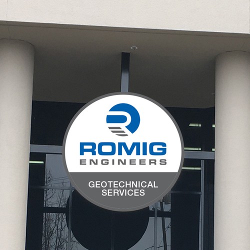 Circular Building Sign for Engineering Company Design by SoftSkills