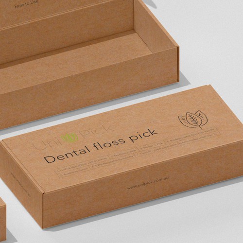 We need a Clean & Minimum design for our first Smart packaging dental floss picks product Design by CUPEDIUM