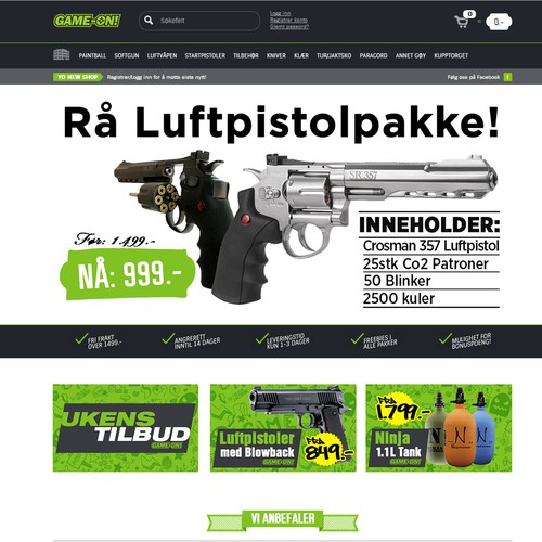 Design the best frontpage banners for a Airgun/Paintball Webstore! Design by Darkopuzo