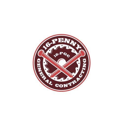 "16-Penny" Vintage Badge-Style Construction Logo Design by Arfian Huda
