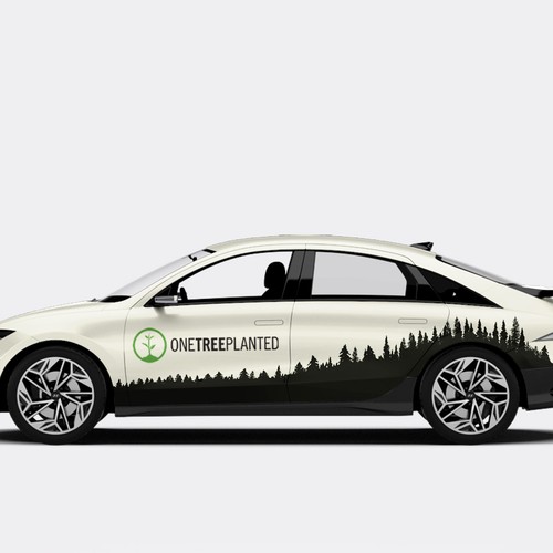 Design a sleek and professional vehicle wrap for a reforestation nonprofit's EV fleet Design by Art Mahno ✔