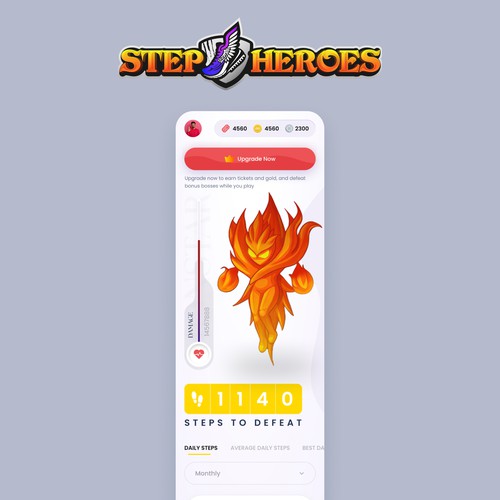 Design the app for StepHeroes, a new and innovate fitness game Design by MercClass