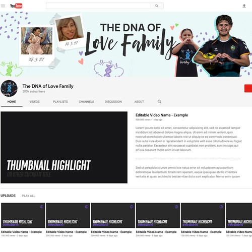 Take on this family task and help my YouTube family Channel get started. Design réalisé par Point Blank