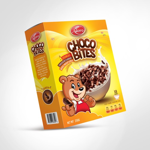 Design a kid friendly packaging (box) for our cereal brand Design by Designer Amrita