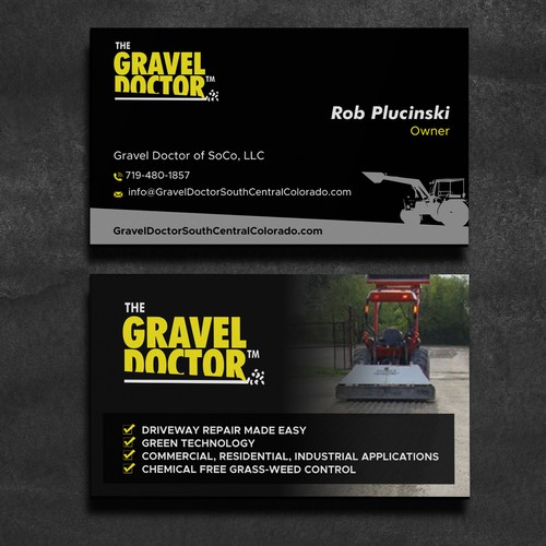 I need a powerful business card for my environmentally friendly driveway services business! Design by conceptu