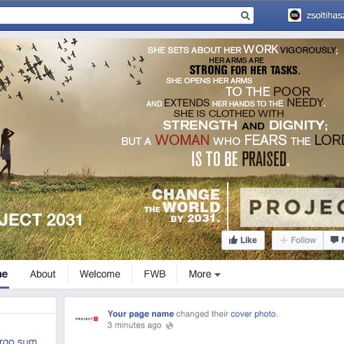 Create a Facebook Header design for PROJECT2031 Design réalisé par ArtisteXz