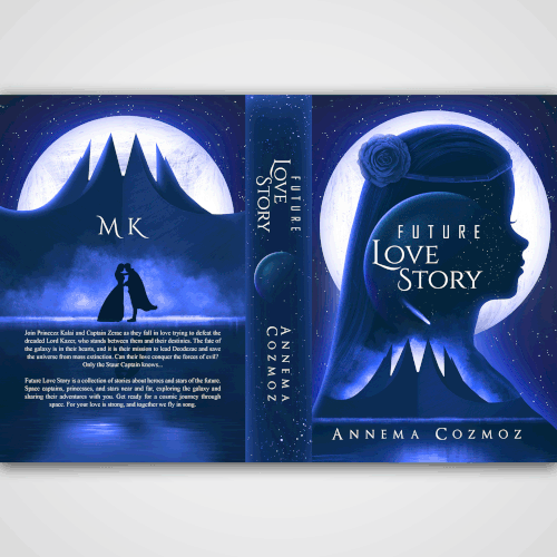 Children's Sci-fi Love Story Book Cover Contest! Space Captains and Princesses. Future Love Story! Design by César Pardo